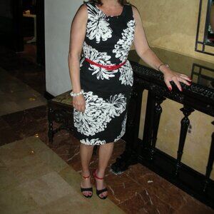EVAN PICONE BLACK AND WHITE DRESS